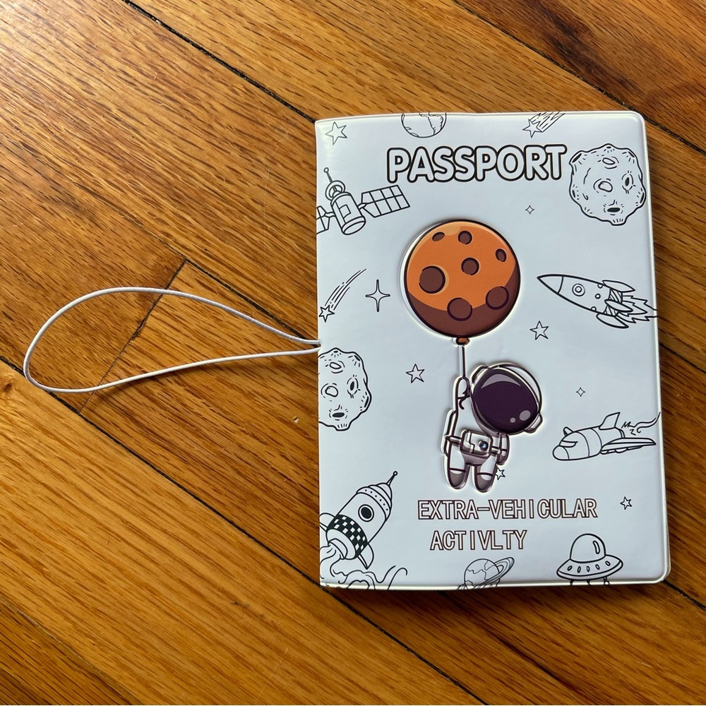 Chocolate Chip Cookie Astronaut Passport Book & ID Wristlet  Cover - Brand New!